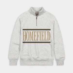 Homefield Vintage-Inspired '90s Quarter Zip 1/4 half sweatshirt beige fleece
